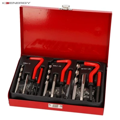 Image de ENERGY NE00209 Jeu à tarauder et fileter M6x1.0x8.0 mm, M8x1.25x10.8 M10x1.25x13.5 mm 88 Cassette en tôle d&#039;acier