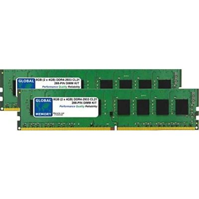 Image de 8Go (2 x 4Go) DDR4 2933MHz PC4 23400 288 PIN DIMM MÉMOIRE RAM KIT POUR ORDINATEURS DE BUREAU/CARTES MERES