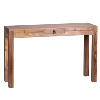 Image de FineBuy Table Console entrées Bois Massif Acacia 120 x 70 40 cm Meubles avec tiroir Capacité de Charge maximale: 50 kg Bureau Design Couloir