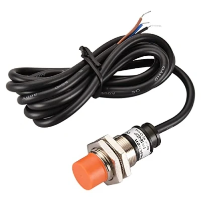 Image de Heschen Capteur de proximité inductif PR18 8DP Type cylindrique, détection 8 mm, M18 rond, non blindé, 12 24 VDC 3 fils, PNP NO (normalement ouvert) CE