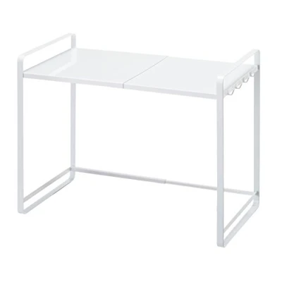 Image de Yamazaki 3130 Tower Support de Cuisine Extensible, Blanc, Acier, Minimaliste, 47.5～75 x 35 50 c m