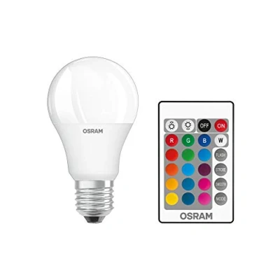 Image de OSRAM Lot de 4 x Ampoule LED Culot: E27 Blanc chaud 2700 K 9 W équivalent à 60 dépolie Retrofit RGBW avec télécommande