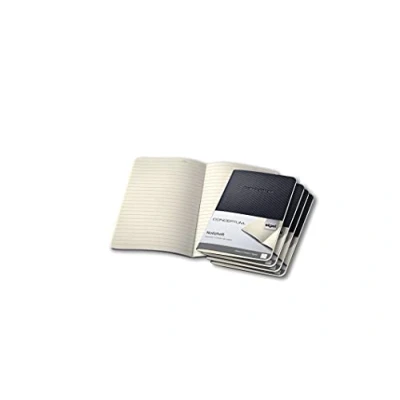 Image de SIGEL CO865 Lot de 5 cahiers notes env. A6 9,3 x 14 cm, ligné, couverture souple, noir, Conceptum