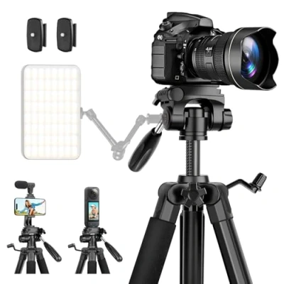 Image de JOILCAN Trépied pour Appareil Photo Canon Nikon, DSLR avec Support Universel téléphone