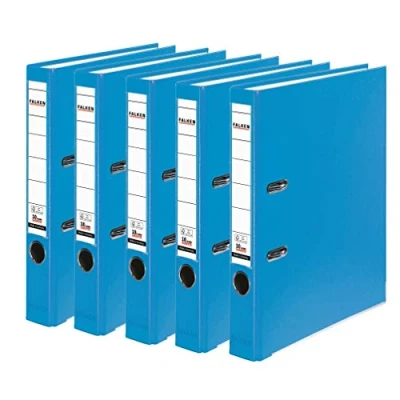 Image de Falken Lot de 3 ou 5 classeurs en plastique Polypropylène 5er Pack schmal aqua