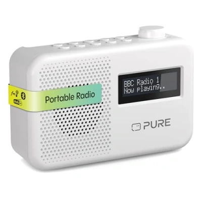 Image de Pure Elan One2 Radio Portable Dab+/FM avec Bluetooth 5.1 (écran LCD, 10 Touches de mémoire, Fonctionne 4 Piles AA) Blanc Coton