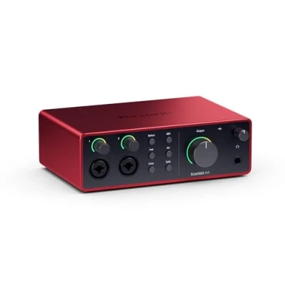 Image de Focusrite Scarlett 4i4 4th Gen, interface audio USB pour musiciens, guitaristes, créateurs de contenus — des prises son haute qualité et tous les logiciels enregistrer
