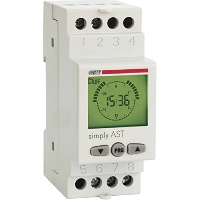 Image de VEMER VE707600 SIMPLY AST Minuterie Crépusculaire Astronomique, Interrupteur avec Programmation du Crépuscule à l&#039;Aube, Installation sur rail DIN, Blanc