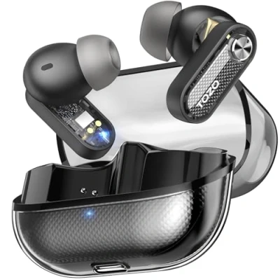 Image de TOZO Crystal Pods Ecouteurs sans Fil Hybrides à réduction Active du Bruit, Double Micro ENC AI Clear Calls, Bluetooth 5.4, 35 Heures d&#039;autonomie, étanchéité IPX5, 32 égaliseurs Via l&#039;application