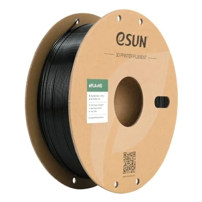 Image de eSUN Filament PLA+ 1.75mm, ePLA+HS 3D Imprimante Haute Vitesse Précision Dimensionnelle +/ 0.03mm, Bobine de 1KG (2.2 LBS) PLA Plus Rapide pour Imprimantes,Noir