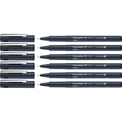 Image de Schneider Pictus Lot de 6 feutres fins Noir Épaisseur trait 0,3 mm