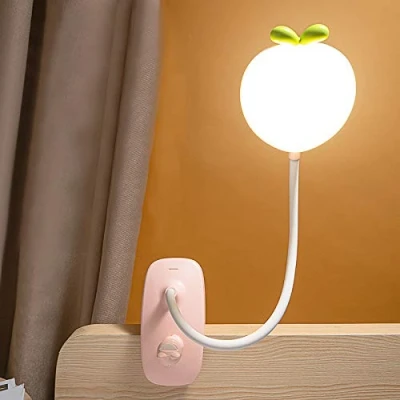 Image de ACMHNC Led Lampe À Pince Pour Lit Enfant, Flexible 360 Liseuse Clipsable 3 Modes Éclairage Et 5 Intensité Variable, De Bureau Sans Fil Rechargeable USB Livre Au Lit,Rose