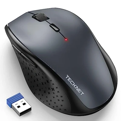 Image de TeckNet Souris Sans Fil Classic 2.4G USB Optique PC Ordinateur Portable, 4800 DPI, 6 Niveaux de ppp Ajustables, Duré