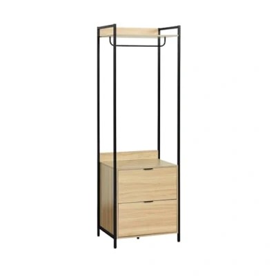 Image de sweeek Module Dressing Noir avec 1 penderie. 2 tiroirs et étagère. L 60 x P 48 H 190 cm