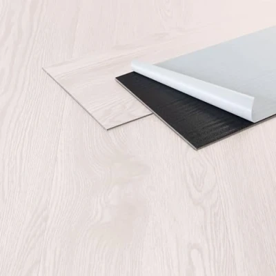 Image de ML Design Revêtement de Sol en PVC, Lames Vinyle Autocollantes, 91,5 cm x 15,3 2 mm, Épaisseur 2,23 m² / 16 Planches, Blanc, Motif Bois Chêne, à Coller, Antidérapant, Résistant l&#039;eau