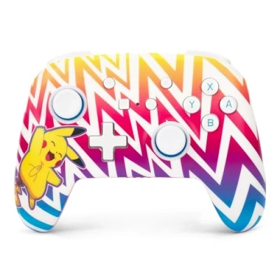 Image de manette sans fil améliorée PowerA pour Nintendo Switch, modèle OLED et Switch Lite, accessoire de jeu, gaming, Bluetooth, sous licence officielle Pokemon: Pikachu