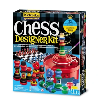 Image de 4M KidzLabs Jeu d&#039;échecs motorisé Spin Art, Multicolore, 403452