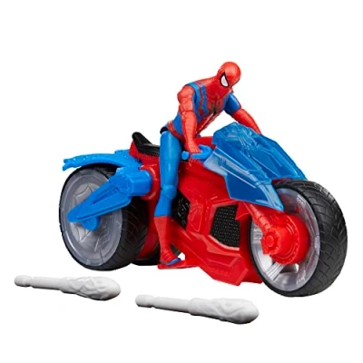Image de Spiderman Figurine ArachnoMoto lance toile, et moto, Marvel Spider Man Epic world of action, Dès 4 ans