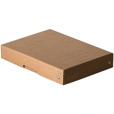 Image de Falken Ref. 22001808000F PureBox Nature 1 boîte de rangement avec couvercle emballage cadeau sans plastique format A5 hauteur 40 mm poignée découpée entourée d&#039;un ruban