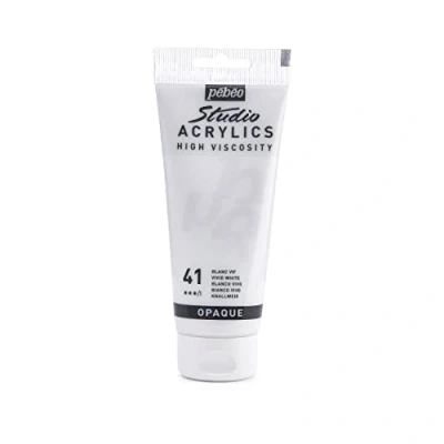 Image de Pébéo 837041 Studio Acrylique Tube Blanc Vif 100 ml