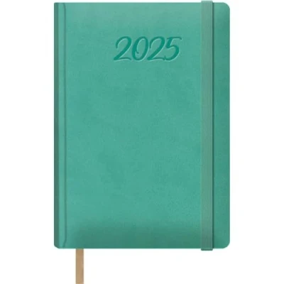 Image de Dohe Samba Agenda 2025 1 jour par page, format A5 (15 x 21 cm), 12 mois de janvier à décembre, couverture rigide en similicuir, planificateur espagnol, fournitures bureau Vert menthe