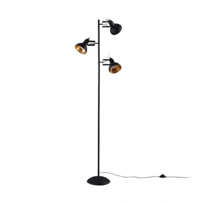 Image de Lindby Lampadaire Lilly (Modern, Industriel) en Noir Métal e. a. pour Salon &amp; Salle à manger (à 3 lampes, E14), Sur Pied, Lampe a de Sol