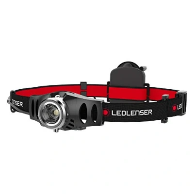 Image de lampe frontale LED Ledlenser H3.2, mise au point, pivotante, 120 lumens, variable en continu, portée de 100 m, fonctionne sur 3 piles AAA, fournies, Headlamp, tête