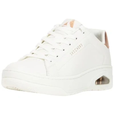 Image de Skechers Sport UNO Court Baskets basses, Femme, Taille: 36, White/rose gold Cuir
