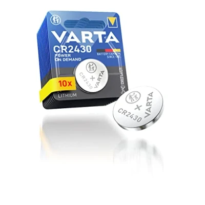 Image de VARTA Piles Bouton CR2430, lot de 10, Power on Demand, Lithium, 3V, emballage sécurisé pour les enfants, appareils Smart Home, clés voiture et d&#039;autres applications