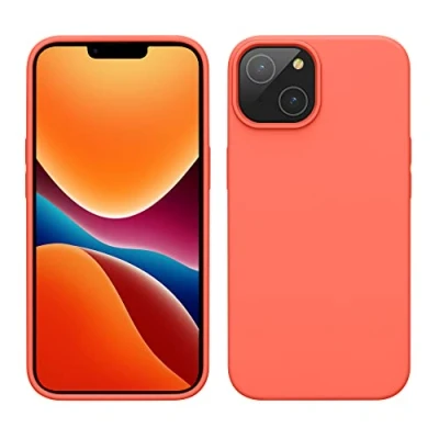 Image de kwmobile Housse Compatible avec Apple iPhone 14 Coque de téléphone Fine Finition Douce Corail Vif