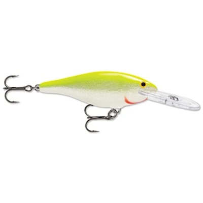 Image de Rapala Leurre de Pêche Shad Rap Construction Balsa Matériel d&#039;Eau Douce Prof Nage 2.4 4.5m Taille 9cm / 15g Fabriqué en Estonie Silver Fluorescent Chartreuse