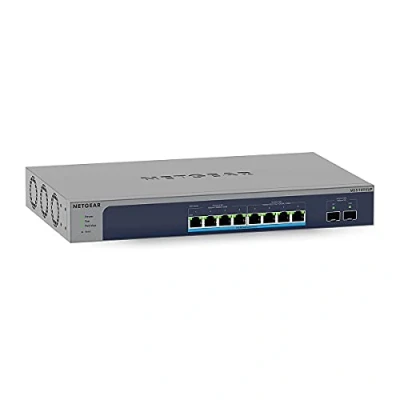 Image de NETGEAR (MS510TXUP) Smart Ultra60 PoE Switch 10gb Ethernet Web Manageable Pro avec 10 ports Multi Gigabit 8 PoE++ 295 W, 2 SFP+ Gigabit, gestion cloud Insight, bureau ou en rack