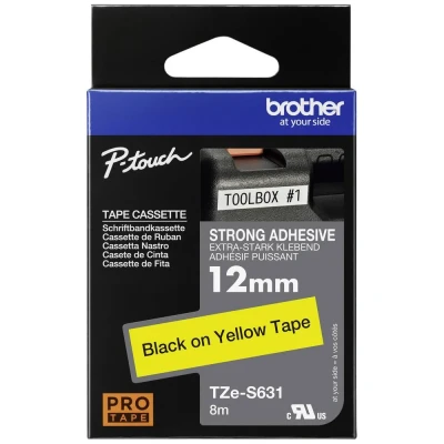 Image de Brother TZe S631 (12 mm) Noir sur jaune Ruban