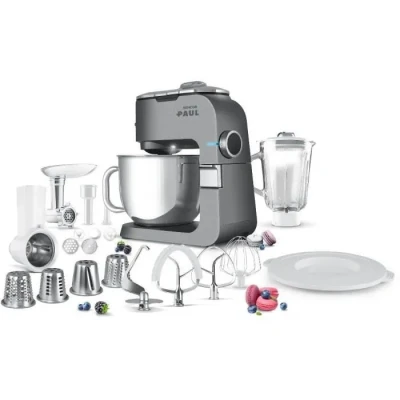Image de Sencor Robot Pâtissier multifonctions, de Cuisine Robust full metal, Moteur 1500W Surpuissant, avec Éclairage Led, silencieux, fonction Smart Power &amp; Energy Kit Accessoires complets