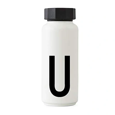 Image de Design Letters Bouteille Isotherme Gourde 500ml d&#039;eau sans BPA Inox Reutilisable Chaud de 12 hrs Froid Jusqu’à 24 Sport pour Enfant, femme, Voyage Blanc