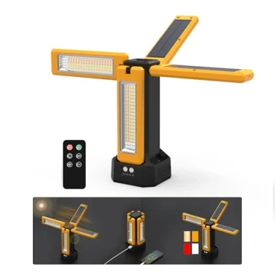 Image de Projecteur LED Lampe de travail 8000lm Ultra haute luminosité USB Rechargeable Charge solaire 4 modes d&#039;éclairage 3 couleurs commutation Lumière du jour Blanc chaud
