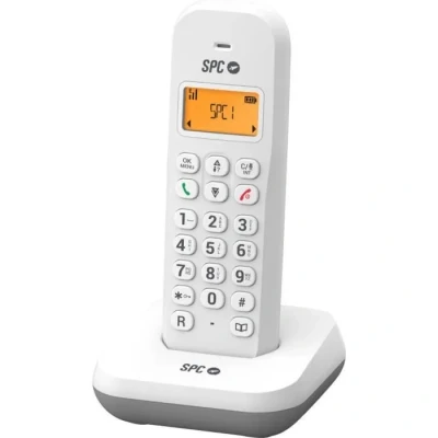 Image de SPC Keops Téléphone fixe sans fil avec écran lumineux, identification de l&#039;appelant, 50 contacts, mode ÉCO Blanc