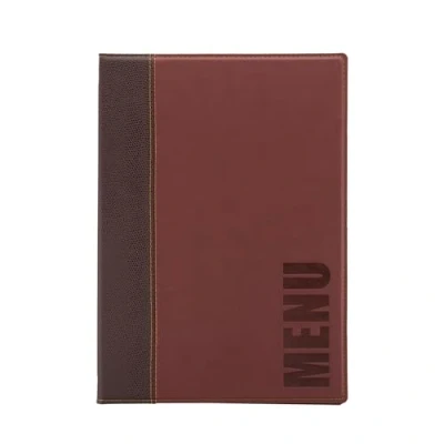 Image de Securit MC TRA4 WR Porte menu en similicuir avec 1 insert double face Bordeaux Format A4