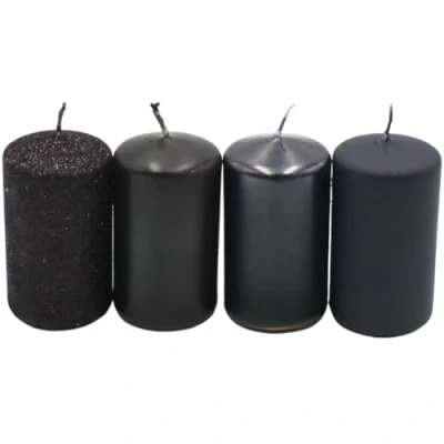 Image de bougies piliers, pour couronne de l&#039;Avent, noir, différentes couleurs, dimensions h x Ø env. 7 4 cm, 250 g, durée combustion 10