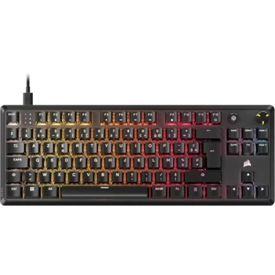 Image de Corsair K70 Core TKL RGB Clavier de Jeu Mécanique sans Clé Interrupteurs Linéaires MLX Red v2 Pré Lubrifiés Double Couche d&#039;Atténuation du Son Capuchons en ABS AZERTY FR Noir