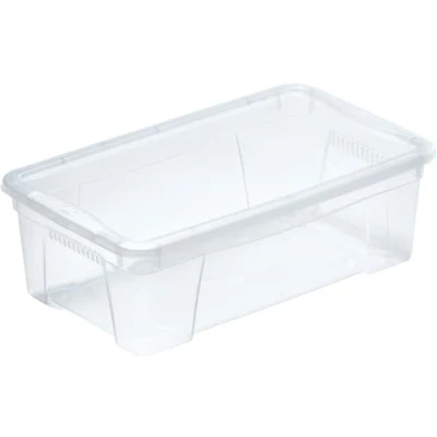 Image de M Home Boîte de Rangement Plastique Transparent avec Aérations + Couvercle 5,7 L 35,5 x 21 12 cm SPACE BOX PLS612