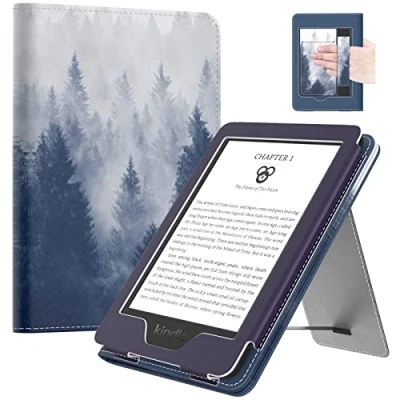 Image de MoKo Étui Compatible avec 6&quot; Kindle 11th Generation 2024/2022/10th Gen 2019/8th 2016, Coque de Protection Dragonne, Auto Réveil/Veille pour Paperwhite Édition Signature, Forêt Grise