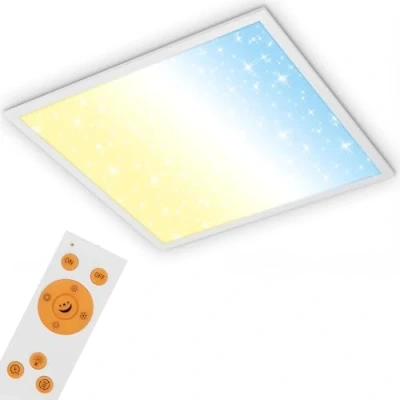 Image de BRILONER Leuchten Panneau de LED, lampe plafond avec décoration d&#039;étoiles, plafonnier réglable, réglage la température couleur (CCT), inclut une télécommande, 36 Watt 7303 016