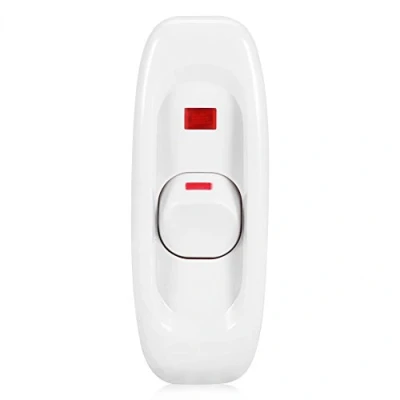 Image de Interrupteur,Fydun 10 A AC 250 V Inline Interrupteur Cordon Bi polaire En Ligne à Touche Basculante pour Petit Appareil ou Lampe(Blanc)