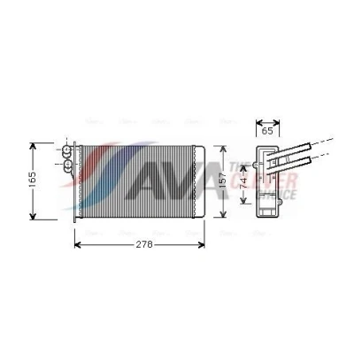 Image de PRASCO AI6097 Radiateur De Chauffage avec tuyau AUDI: 80 B4 Avant, Coupe B3, Cabriolet B4, VOLKSWAGEN: Passat B5 GP Berline, Berline