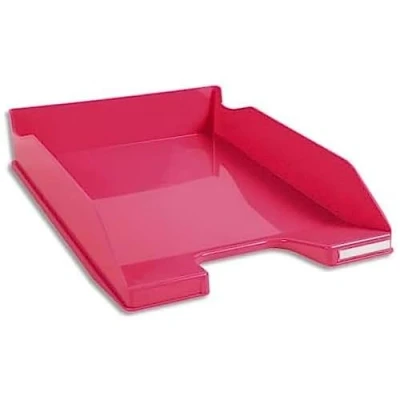 Image de Exacompta Réf. 113284D 1 corbeille à courrier COMBO MIDI dimensions utiles 34 x 25 6,5 cm pour format A4 + peut contenir 500 feuilles couleur framboise glossy