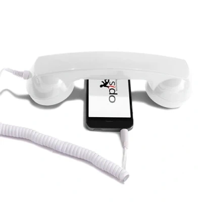 Image de Combiné Téléphone Rétro pour Apple iPhone Blanc Neuf