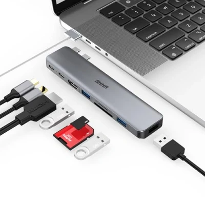 Image de BHHB M81 Hub USB C, Adaptateur pour MacBook Pro Air 8 en 2 Mac avec 4K HDMI, 100W 40Gbps Thunderbolt, 3.0, 2.0, Port SD/TF, USBC Dock M3 M2 M1 2024 2023 2022 2021