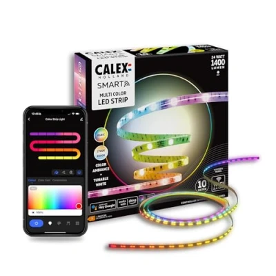 Image de Calex Smart LED Strip Striplight, longueur 10 m, CCT, RVB, WLAN