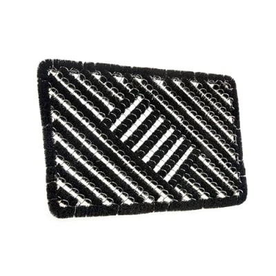 Image de Hanse Home Grid Brushes Paillasson Coco et Caoutchouc, 40 x 60 cm, antidérapant, pour l&#039;intérieur l&#039;extérieur, avec brosses à Noix de Coco, résistant aux intempéries, l&#039;extérieur Noir
